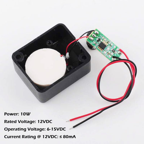 12V DC Mini Piezo Alarm Siren, 110dB High-Decibel Buzzer for Car, Pack of 5