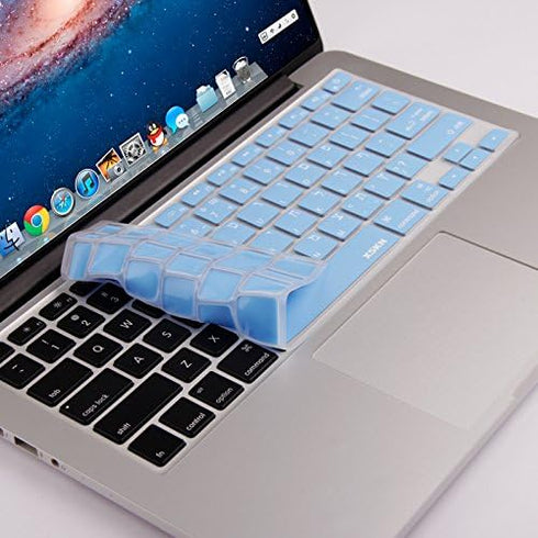 XSKN Hebrew Language Blue Color Silicone Keyboard Skin Cover for 2015 and Earlier MacBook
