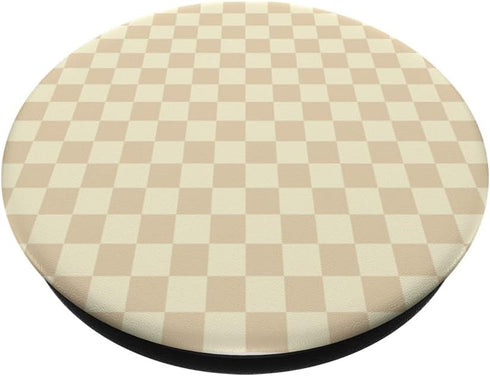 Checkerboard Checkered Pattern Beige Color PopSockets Standard Grip