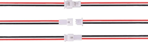 Letool 30 Pairs JST 1.25mm 2 Pin Micro Connector Plug with Red Black Wire Cable, 80mm