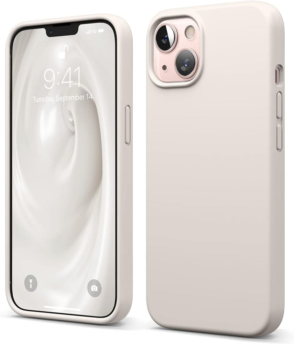 elago iPhone 13 Case, Slim Liquid Silicone, Shockproof Full Body Cover, Anti-Scratch Microfiber Lining, 6.1" (Stone)
