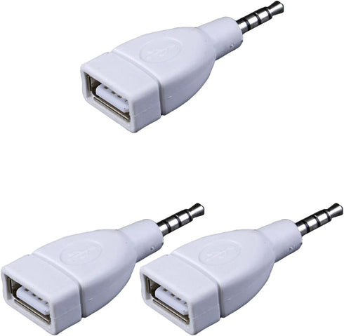 WAGHAVEN 3.5mm 2.0 MP3 Sound Converters Male AUXs to USB Female Converters Adapter for Car Speakers and Players