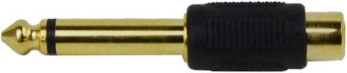 CESS 6.35mm 1/4 Inch TS Plug to RCA Female Jack Audio Adapter, Gold Plated - 10 Pack