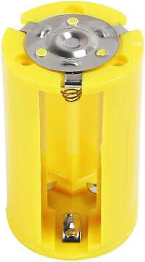 AEDIKO 6pcs 3 1 1.5V AA to D Battery Adapters Holder Output Case Box AA to D Battery Converter (Yellow)