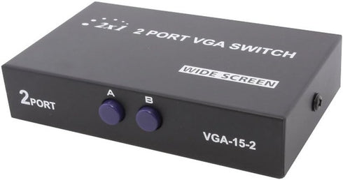 2 Port VGA SVGA Monitor Sharing Switch Box, 2 in 1 Out for LCD PC TV Monitor