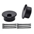 1-1/2 Inch Black Wire Grommets and Cable Ties Kit, ABS Plastic Desk Hole Cover Cord Organizer (2pcs Grommets + 6pcs