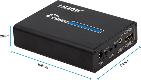 HDSUNWSTD 3RCA 4 3/16 9 /3.5mm 480P/576P/720P/1080P AV CVBS Composite & S-Video R/L Audio to HDMI Converter Adapter