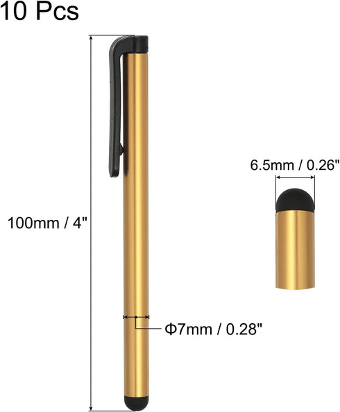 MECCANIXITY 10pcs Stylus Pens for Touch Screens Universal Capacitive Stylus Pencil Sensitivity for Phone Tablet All Capacitive Touch Screen Device, Gold