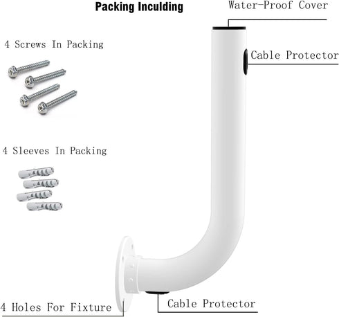 Sinsica Pole Mount for Outside Home Antenna Installation, Electronics Pole, 11.8 Inch Length