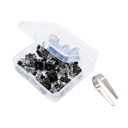 Gateron KS-8 Black Switches for Mechanical Keyboards,3-pin Black-Shell Compatible with SMD RGB Light-Pack 20