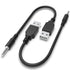 HUCAYD 3.5 mm 2.0 MP3 20cm Male AUX Audio Jack to USB Male Charge Cable Adapter Cord Player and Any Other Devices