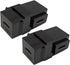 Qaoquda USB C Keystone Jack Inserts, 90 Degree USB 3.1 Type-C Female to Female Keystone Insert Adapters (2 Pack) - Black