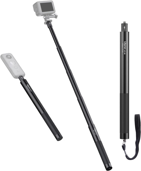 UURig 47.64" Action Cameras Selfie Stick Extendable for Insta360 Sports Camera, Selfie Vlogging