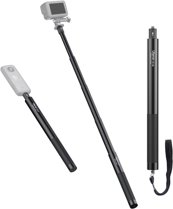 UURig 47.64" Action Cameras Selfie Stick Extendable for Insta360 Sports Camera, Selfie Vlogging