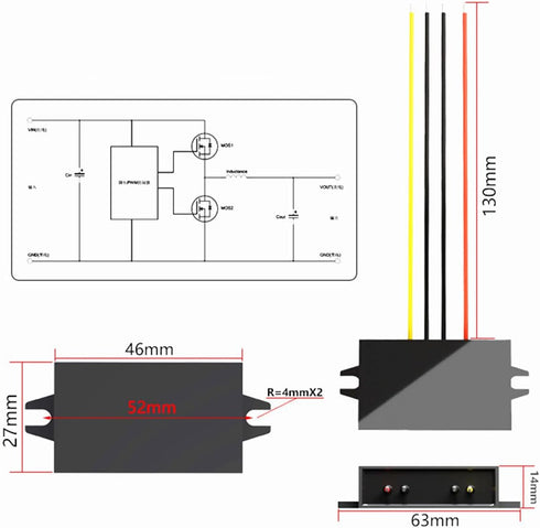 NOYITO DC to DC 5V 2A 3A Converter Buck Module, 12V 16V 6V-22V to 5V 3A Max Power Converter