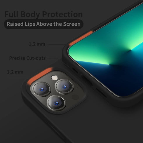 Cordking Silicone Ultra Slim Shockproof Protective Phone Case for iPhone 13 Pro with [Soft Anti-Scratch Microfiber