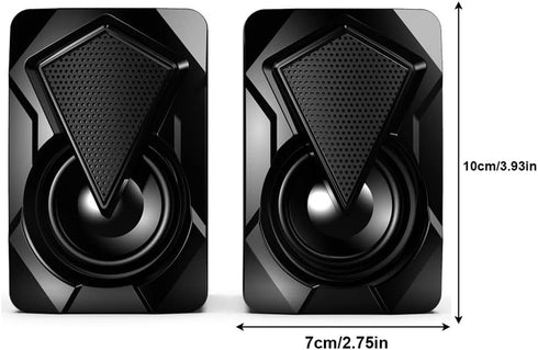 Computer 3.5mm Speakers with LED/Volume Control, USB Powered for Laptop