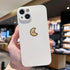Casechics iPhone 13 Case - Cute Cartoon Sun Moon Design, Soft Shockproof Silicone, Camera Lens Protection (Whitesun)
