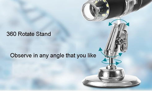 Handheld Digital Microscope Wireless Portable for Kids Adults 50x-1000x Magnification with 360 Rotate Stand