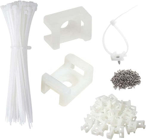 Cable Zip Tie Mounts Kit - 60 Set Wire Cable Clips Organizer