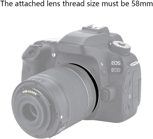 58mm Macro Lens Reverse Ring Adapter for Canon EOS Rebel T6 T7 T5 SL3 SL2 with EF-S 18-55mm Kit Lens