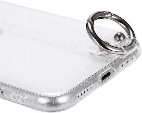 Omorro Bling Girly Case for iPhone 12 Pro Max - Glitter Candy Color Crystal Clear Cover with Adjustable Hand Finger