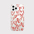 Blingy's Women Girls Lovely Red Hearts Style Transparent Soft TPU Protective Clear Case for iPhone 13 Pro Max (6.7