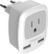 TESSAN European Travel Plug Adapter, International Power Plug with 2 USB Ports, Type C Charger for US to Europe