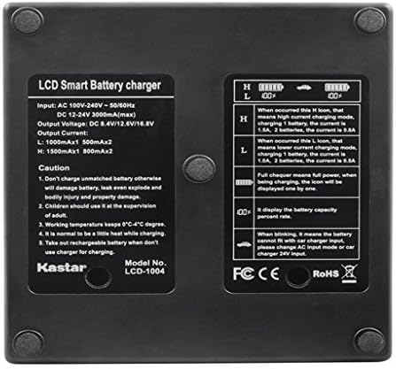 Kastar LCD Dual Fast Charger & 2 x Battery for Olympus BLS-1, PS-BLS1, E-400, E-410, E-420, E-450, E-600