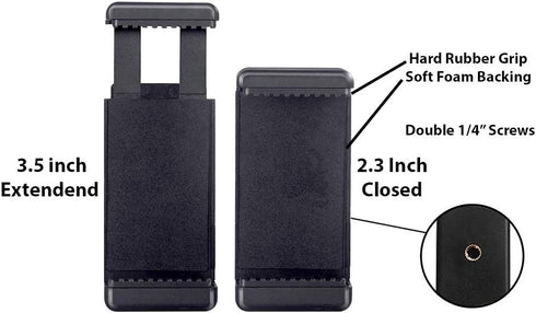 Acuvar Universal Tripod Smartphone Mounts - Dual Mounting Points for Smartphones, 4 Pack