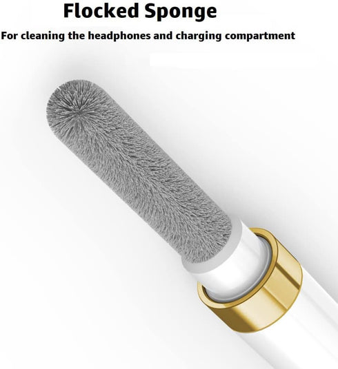 ECP4in1 Airpod Cleaner Kit - Earbud Cleaning Tool with Flocked Sponge, Metal Pen Tip, and High-Density Brush