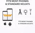 Acuvar Set 1/4 (2-Pack) Dual-Mount Smartphone Tripod Adapter Vertical & Horizontal Phone Holder with Screw, Adjustable