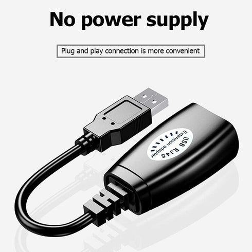 USB Extender Over RJ45 Cat 6/5/5e Adapter, RJ45 Ethernet Splitter to USB Extension up to 50m/164ft