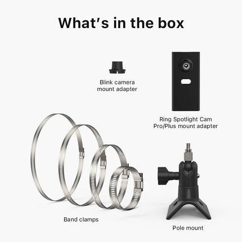 Holicfun No-Drill Outdoor Security Camera Pole Mount, Compatible with Ring, Blink, Eufy, Wyze, Arlo, Google Nest,