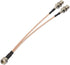 F-Type RG6 3 Way Splitter Adapter - F Male to F Dual Female, RG316 Coaxial Cable 15cm/6 inch