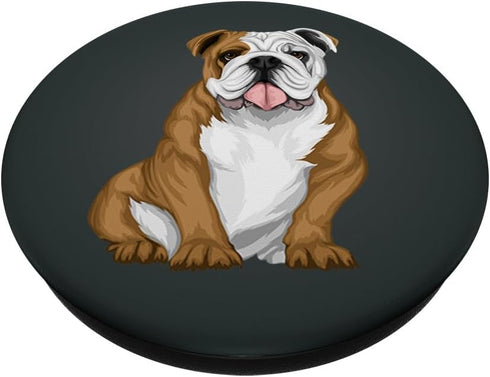 Cool English Bulldog Dog Face Graphic PopSockets PopGrip: Swappable Grip for Phones & Tablets