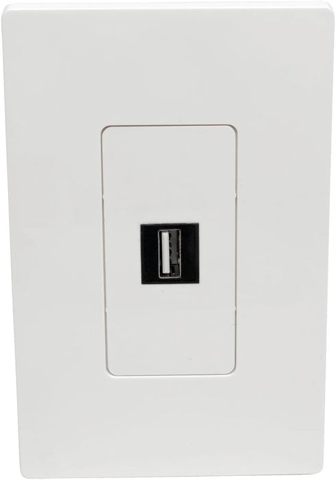 Tripp Lite Single-Gang 1-Port Universal Keystone Wall Plate, White for Cat5/6/6a, USB, HDMI