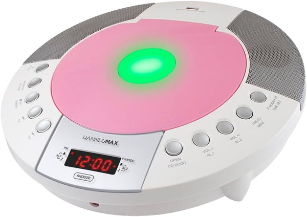 HANNLOMAX HX-330CD CD Player, FM Radio, Bluetooth, Alarm Clock, Red LED Display, USB Port for Charging and MP3