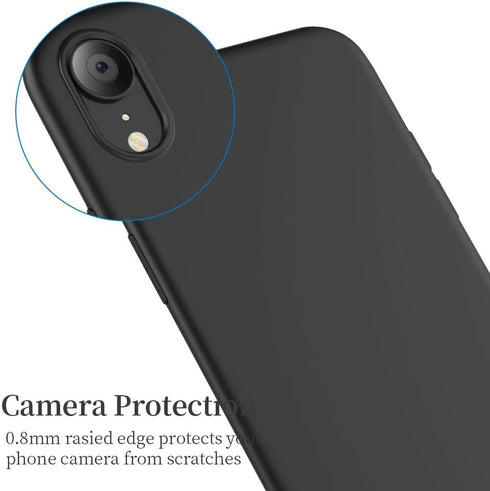 X-level Slim Fit Soft TPU Matte Surface Case for iPhone XR, Ultra-Thin Light Full Protective Back Cover, Black.