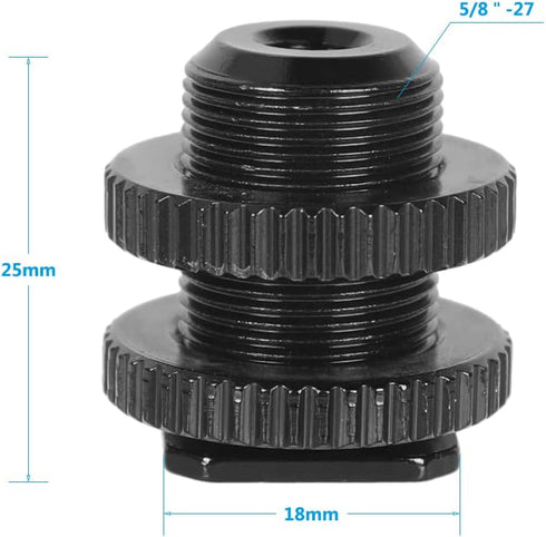 CAMVATE 5/8"-27 Male Threaded Cold Shoe Adapter to Hot Shoe for Microphone Mic Mount - 0953