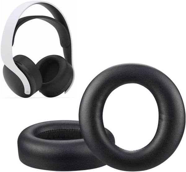 Zotech Replacement Leather Earpads Cushions for Sony Playstation 5 Pulse 3D PS5 Wireless Headphones (Black)