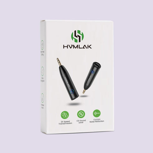 5.3 Aux Bluetooth Adapter for Car, 3.5mm Jack Wireless Audio Receiver for Home Stereo Speakers, USB-C Charging Port.