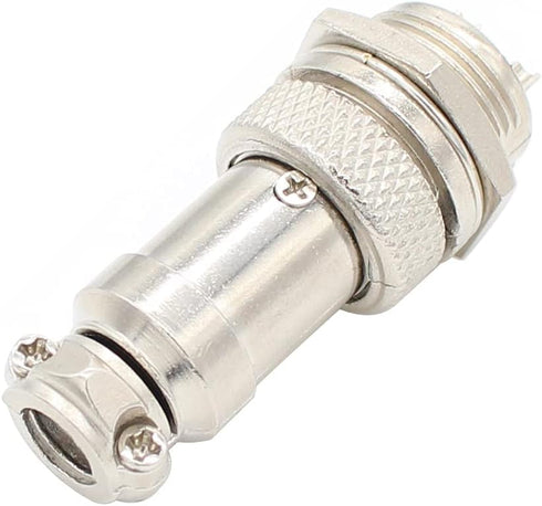 Aviation Plug Connector, 10 Pairs Male Female Panel Metal Wire Connector, 16mm Socket (2 Pins 10-Pack)