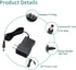 YOOFONE 12V 1A 100-240V 12V 1Amp 12V 5.5x2.5mm Power Supply AC Adapter to Power Adapter Converter DC Power Cord