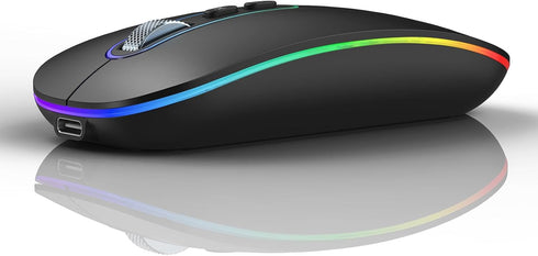 cimetech Bluetooth Mouse, Wireless Rechargeable Mouse with Dual Mode (Bluetooth 5.1 and 2.4G), Compatible with iPad, PC