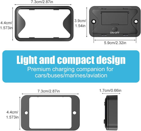 Hapytrip 78W 4 12V 36W 18W QC3.0 Port USB Outlet Wall Mount, Dual PD & Dual Lightweight Surface Mount Charger Socket