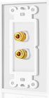 TNP 2 Pack Home Theater Speaker Wall Plate Outlet - Gold Plated Copper Banana Plug Binding Post Connector, White