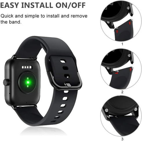 Bands for Woneligo Smart Watch W13, 22mm Soft Silicone Replacement Strap for FITVII H56/ENOMIR ID208BT