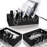 Prosumer's Choice Black Family Charging Station, 5 Device Organizer Charger for Smartphones and Tablets, Wooden Rack