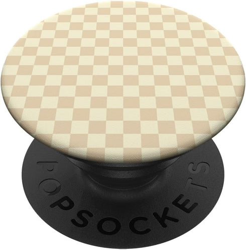 Checkerboard Checkered Pattern Beige Color PopSockets Standard Grip